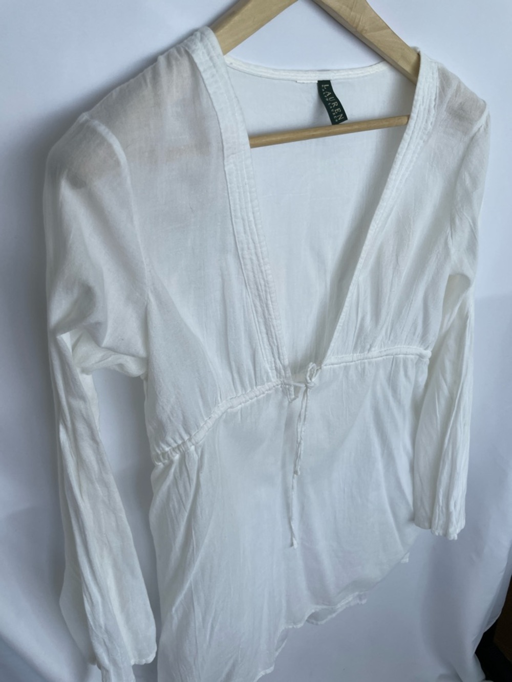 Ralph Lauren White Cotton Tunic Swim-coverlet OneSize